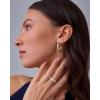 imagePAVOI 14K Gold Plated Star Shine Hoop Earrings for Women  Cubic Zirconia Celestial Chunky Hoops Earrings30mm