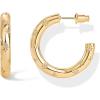 imagePAVOI 14K Gold Plated Star Shine Hoop Earrings for Women  Cubic Zirconia Celestial Chunky Hoops Earrings30mm