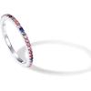 imagePAVOI 14K Gold Plated Sterling Silver Colored CZ Stones Stackable Ring  Simulated Diamond Eternity Bands for WomenWhite Gold