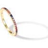 imagePAVOI 14K Gold Plated Sterling Silver Colored CZ Stones Stackable Ring  Simulated Diamond Eternity Bands for WomenYellow Gold