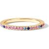 imagePAVOI 14K Gold Plated Sterling Silver Colored CZ Stones Stackable Ring  Simulated Diamond Eternity Bands for WomenYellow Gold