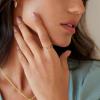 imagePAVOI 14K Gold Plated Sterling Silver Colored CZ Stones Stackable Ring  Simulated Diamond Eternity Bands for WomenYellow Gold