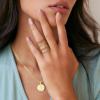 imagePAVOI 14K Gold Plated Sterling Silver Colored CZ Stones Stackable Ring  Simulated Diamond Eternity Bands for WomenYellow Gold
