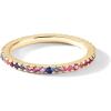 imagePAVOI 14K Gold Plated Sterling Silver Colored CZ Stones Stackable Ring  Simulated Diamond Eternity Bands for WomenYellow Gold