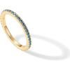imagePAVOI 14K Gold Plated Sterling Silver Colored CZ Stones Stackable Ring  Simulated Diamond Eternity Bands for WomenYellow Gold
