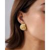 imagePAVOI 14K Gold Plated Sterling Silver Posts Seashell Statement Earrings for Women  Cubic Zirconia Reconstructed Baroque Freshwater Pearl Stud Earring  Brushed Textured Conch Chunky EarringsChunky Seashell