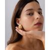 imagePAVOI 14K Gold Plated Sterling Silver Posts Seashell Statement Earrings for Women  Cubic Zirconia Reconstructed Baroque Freshwater Pearl Stud Earring  Brushed Textured Conch Chunky EarringsChunky Seashell