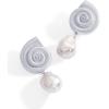 imagePAVOI 14K Gold Plated Sterling Silver Posts Seashell Statement Earrings for Women  Cubic Zirconia Reconstructed Baroque Freshwater Pearl Stud Earring  Brushed Textured Conch Chunky EarringsSeashell  Pearl