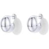 imagePAVOI 14K Gold Plated Sterling Silver Posts Statement Earrings for Women  Geometric Dome Teardrop Drop Dangle Hoop Chunky Gold EarringsWhite Gold