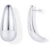 imagePAVOI 14K Gold Plated Sterling Silver Posts Statement Earrings for Women  Geometric Dome Teardrop Drop Dangle Hoop Chunky Gold EarringsWhite Gold
