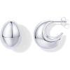 imagePAVOI 14K Gold Plated Sterling Silver Posts Statement Earrings for Women  Geometric Dome Teardrop Drop Dangle Hoop Chunky Gold EarringsWhite Gold