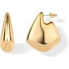 imagePAVOI 14K Gold Plated Sterling Silver Posts Statement Earrings for Women  Geometric Dome Teardrop Drop Dangle Hoop Chunky Gold EarringsYellow Gold