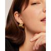 imagePAVOI 14K Gold Plated Sterling Silver Posts Statement Earrings for Women  Geometric Dome Teardrop Drop Dangle Hoop Chunky Gold EarringsYellow Gold