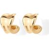 imagePAVOI 14K Gold Plated Sterling Silver Posts Statement Earrings for Women  Geometric Dome Teardrop Drop Dangle Hoop Chunky Gold EarringsYellow Gold
