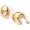 imagePAVOI 14K Gold Plated Sterling Silver Posts Statement Earrings for Women  Geometric Dome Teardrop Drop Dangle Hoop Chunky Gold EarringsYellow Gold