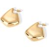 imagePAVOI 14K Gold Plated Sterling Silver Posts Statement Earrings for Women  Geometric Dome Teardrop Drop Dangle Hoop Chunky Gold EarringsYellow Gold