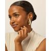 imagePAVOI 14K Gold Plated Sterling Silver Posts Statement Earrings for Women  Geometric Dome Teardrop Drop Dangle Hoop Chunky Gold EarringsYellow Gold