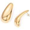imagePAVOI 14K Gold Plated Sterling Silver Posts Statement Earrings for Women  Geometric Dome Teardrop Drop Dangle Hoop Chunky Gold EarringsYellow Gold