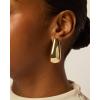 imagePAVOI 14K Gold Plated Sterling Silver Posts Statement Earrings for Women  Geometric Dome Teardrop Drop Dangle Hoop Chunky Gold EarringsYellow Gold