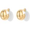 imagePAVOI 14K Gold Plated Sterling Silver Posts Statement Earrings for Women  Geometric Dome Teardrop Drop Dangle Hoop Chunky Gold EarringsYellow Gold