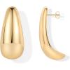 imagePAVOI 14K Gold Plated Sterling Silver Posts Statement Earrings for Women  Geometric Dome Teardrop Drop Dangle Hoop Chunky Gold EarringsYellow Gold