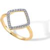 imagePAVOI 14K Gold Plated Two Toned Mixed Metals Diamond Shaped Geometric Ring for Women with Cubic Zirconia  Statement RingTwo Toned