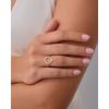 imagePAVOI 14K Gold Plated Two Toned Mixed Metals Diamond Shaped Geometric Ring for Women with Cubic Zirconia  Statement RingWhite Gold