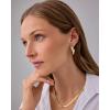 imagePAVOI 14K Gold Plated and Rhodium Plated Two Tone Multihoop Double Hoop Geometric Earrings for Women  Mixed Metals Huggie Multi Earring Statement PairGeometric