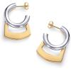 imagePAVOI 14K Gold Plated and Rhodium Plated Two Tone Multihoop Double Hoop Geometric Earrings for Women  Mixed Metals Huggie Multi Earring Statement PairGeometric