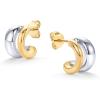 imagePAVOI 14K Gold Plated and Rhodium Plated Two Tone Multihoop Double Hoop Geometric Earrings for Women  Mixed Metals Huggie Multi Earring Statement PairDouble Hoop