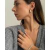 imagePAVOI 14K GoldPlated Sterling Silver Posts Chunky Studded Teardrop Pav Drop Dangle Earrings for Women  Cubic Zirconia Statement Earring PairWhite Gold