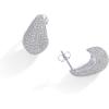 imagePAVOI 14K GoldPlated Sterling Silver Posts Chunky Studded Teardrop Pav Drop Dangle Earrings for Women  Cubic Zirconia Statement Earring PairWhite Gold