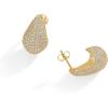 imagePAVOI 14K GoldPlated Sterling Silver Posts Chunky Studded Teardrop Pav Drop Dangle Earrings for Women  Cubic Zirconia Statement Earring PairYellow Gold