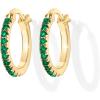 imagePAVOI 18K Gold Plated 925 Sterling Silver Post Cubic Zirconia Hoop Earrings for Women  Colored Cubic Zirconia Hoops  Green Purple Ombre Black 15mm EarringsYellow Gold