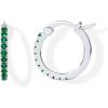 imagePAVOI 18K Gold Plated 925 Sterling Silver Post Cubic Zirconia Hoop Earrings for Women  Colored Cubic Zirconia Hoops  Green Purple Ombre Black 15mm EarringsWhite Gold