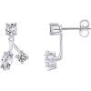 imagePAVOI 18K Gold Plated Sterling Silver Posts Cubic Zirconia Ear Jacket Statement Earrings for Women  Front ampamp Back Stud Earring JacketsWhite Gold