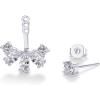imagePAVOI 18K Gold Plated Sterling Silver Posts Cubic Zirconia Ear Jacket Statement Earrings for Women  Front ampamp Back Stud Earring JacketsWhite Gold