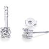 imagePAVOI 18K Gold Plated Sterling Silver Posts Cubic Zirconia Ear Jacket Statement Earrings for Women  Front ampamp Back Stud Earring JacketsWhite Gold