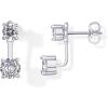 imagePAVOI 18K Gold Plated Sterling Silver Posts Cubic Zirconia Ear Jacket Statement Earrings for Women  Front ampamp Back Stud Earring JacketsWhite Gold
