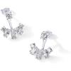 imagePAVOI 18K Gold Plated Sterling Silver Posts Cubic Zirconia Ear Jacket Statement Earrings for Women  Front ampamp Back Stud Earring JacketsWhite Gold