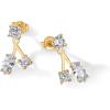 imagePAVOI 18K Gold Plated Sterling Silver Posts Cubic Zirconia Ear Jacket Statement Earrings for Women  Front ampamp Back Stud Earring JacketsYellow Gold
