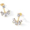 imagePAVOI 18K Gold Plated Sterling Silver Posts Cubic Zirconia Ear Jacket Statement Earrings for Women  Front ampamp Back Stud Earring JacketsYellow Gold