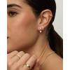 imagePAVOI 18K Gold Plated Sterling Silver Posts Cubic Zirconia Ear Jacket Statement Earrings for Women  Front ampamp Back Stud Earring JacketsYellow Gold
