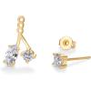 imagePAVOI 18K Gold Plated Sterling Silver Posts Cubic Zirconia Ear Jacket Statement Earrings for Women  Front ampamp Back Stud Earring JacketsYellow Gold