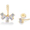 imagePAVOI 18K Gold Plated Sterling Silver Posts Cubic Zirconia Ear Jacket Statement Earrings for Women  Front ampamp Back Stud Earring JacketsYellow Gold
