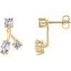imagePAVOI 18K Gold Plated Sterling Silver Posts Cubic Zirconia Ear Jacket Statement Earrings for Women  Front ampamp Back Stud Earring JacketsYellow Gold