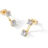 imagePAVOI 18K Gold Plated Sterling Silver Posts Cubic Zirconia Ear Jacket Statement Earrings for Women  Front ampamp Back Stud Earring JacketsYellow Gold