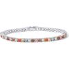 imagePAVOI 14K Gold Plated 3mm Multi Colored CZ Tennis Bracelet  Boho Cubic Zirconia Bracelet for Women  Size 6575 InchWhite Gold