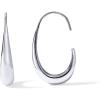 imagePAVOI 14K Gold Plated 925 Sterling Silver Post Lightweight Teardrop Hoop Earrings for Women  Small Oval PullThrough Statement EarringsWhite Gold