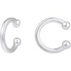imagePAVOI 14K Gold Plated 925 Sterling Silver Round Huggie Ear Cuff Gold Earrings for Women  Clip On Cartilage Cuff EarringsWhite Gold